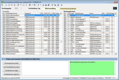 Prüf- und Ergänzungsfunktionen helfen bei Kontrolle und Einrichtung